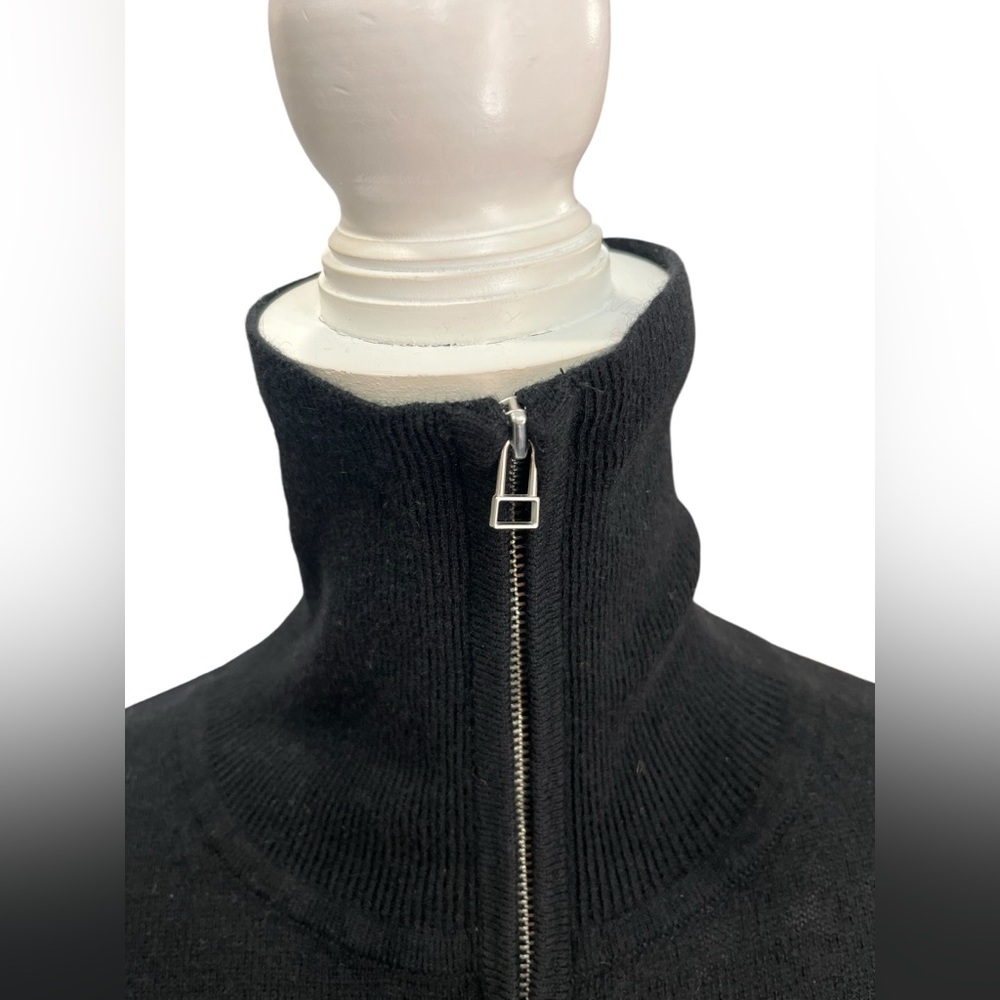 Everlane Yak Wool Blend Half Zip Mock Neck Sweater Black Large Quiet Luxury - Picture 3 of 12